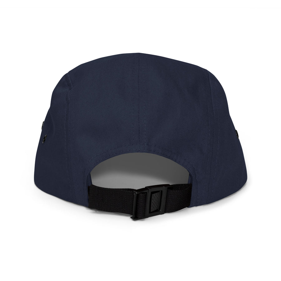 Padelism Five Panel Cap in Navy back view — padel cap with embroidered Padelism logo