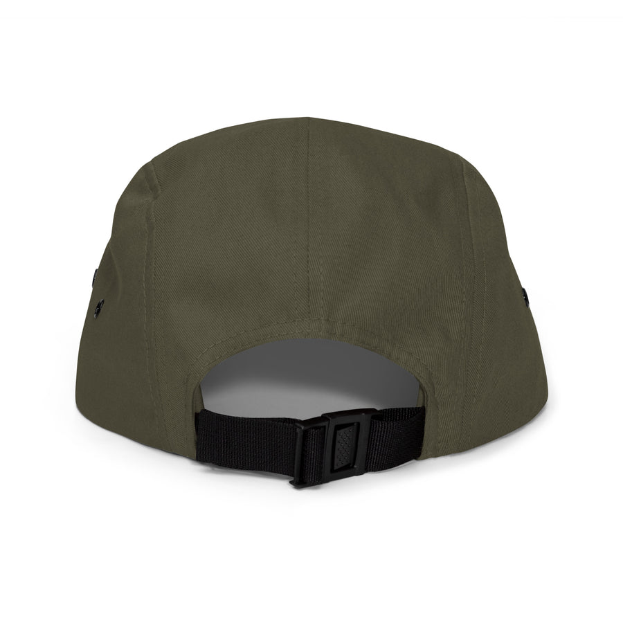 Padelism Five Panel Cap in Olive back view — padel cap with embroidered Padelism logo