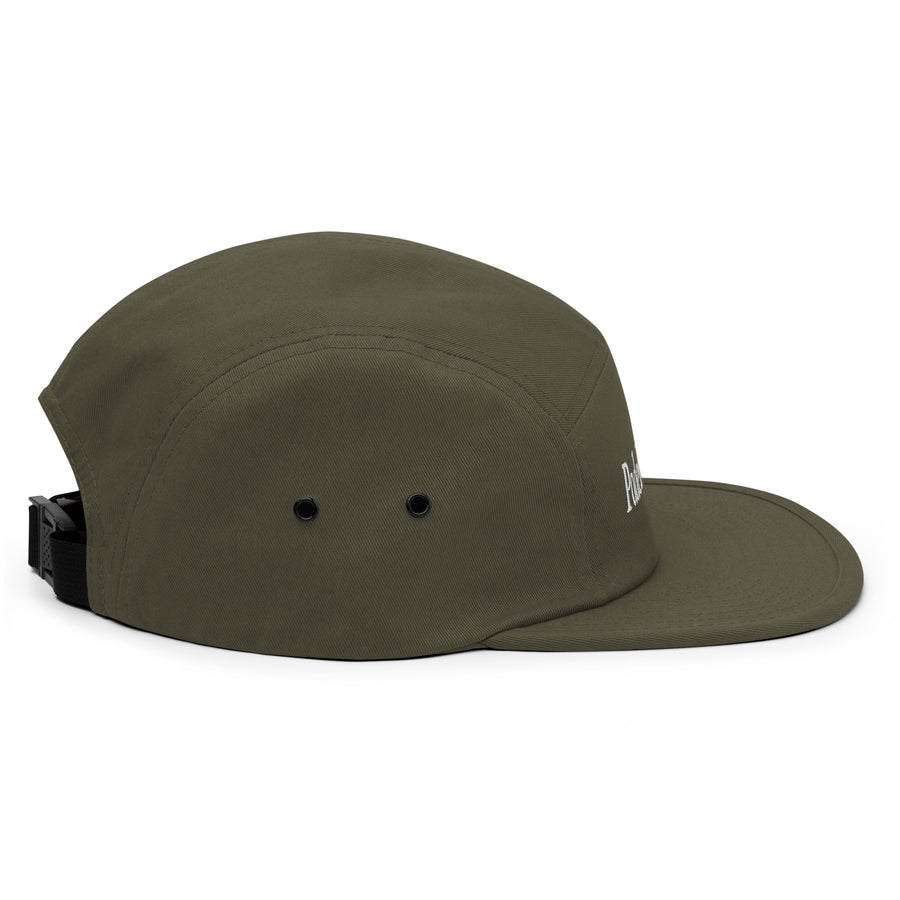 Padelism Five Panel Cap in Olive right view — padel cap with embroidered Padelism logo