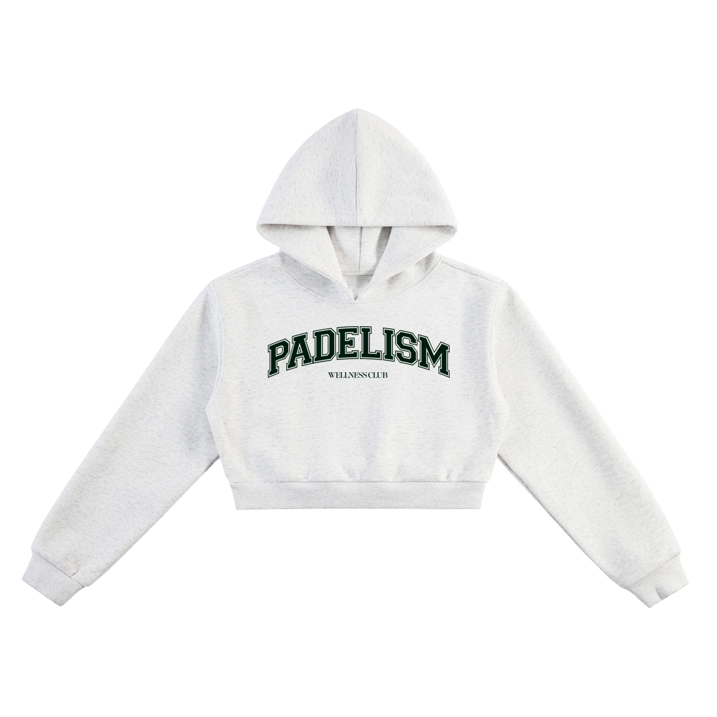 Padelism Wellness Club Cropped Hoodie - Flower Gray