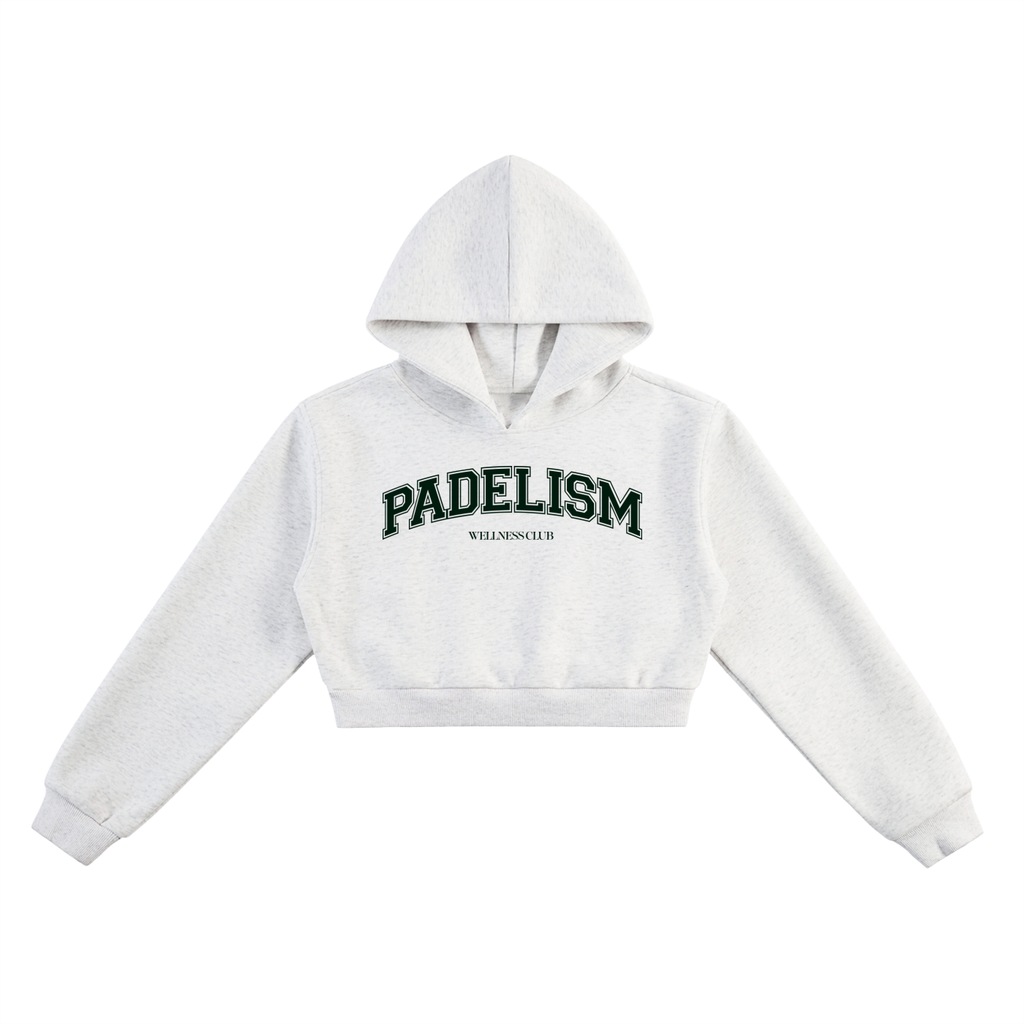 Padelism Wellness Club Cropped Hoodie - Flower Gray