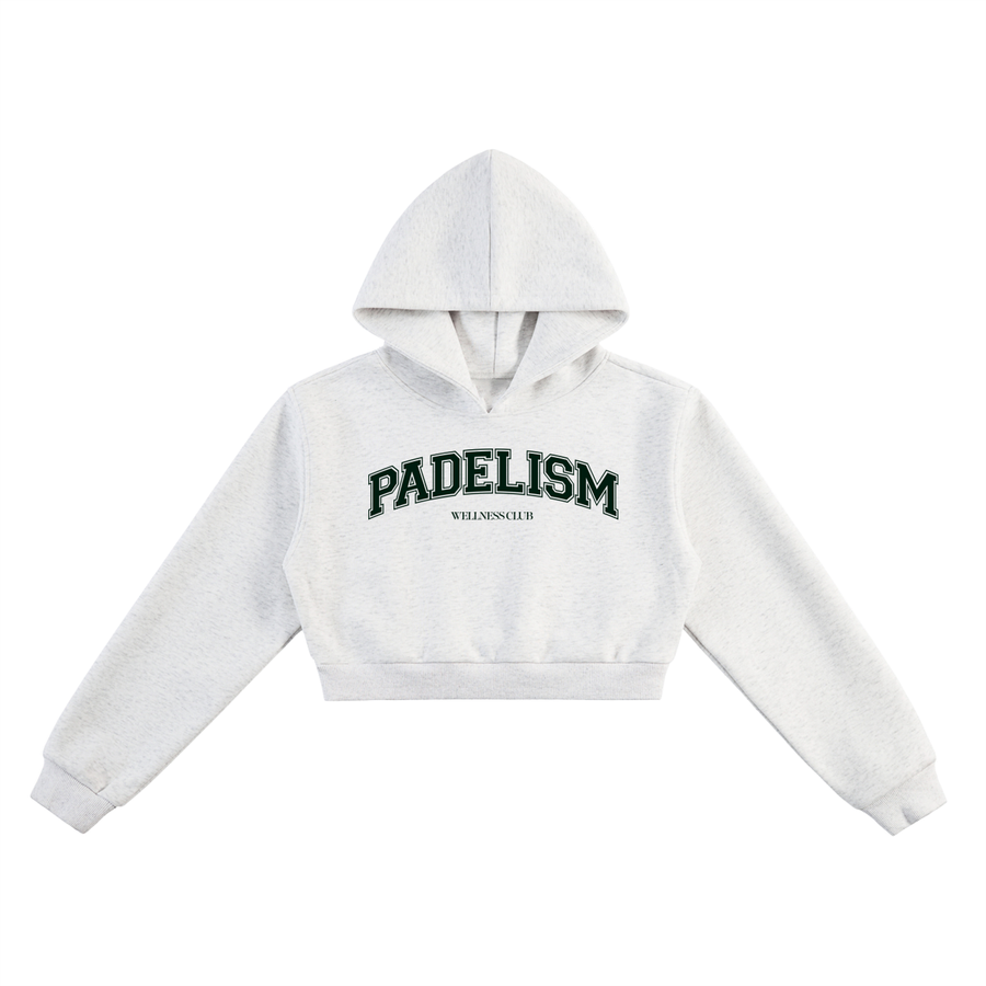 Padelism Wellness Club Cropped Hoodie - Flower Gray