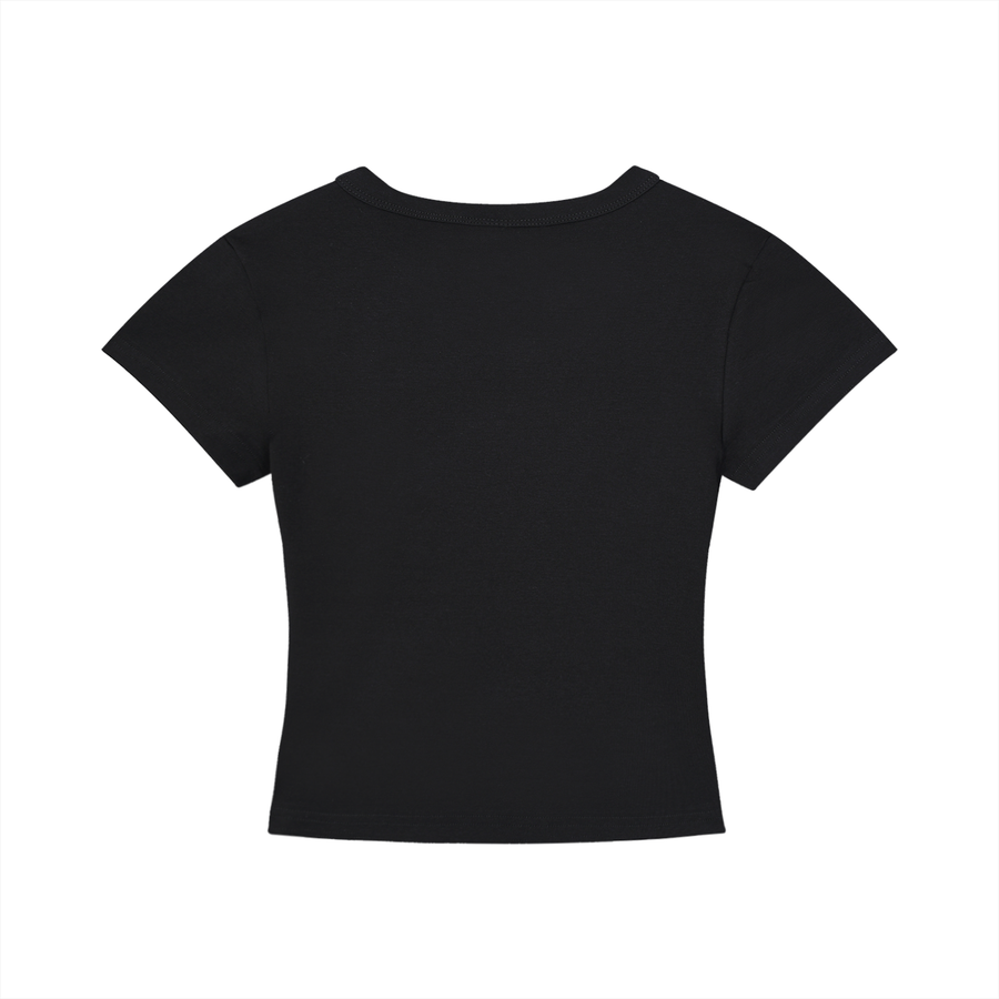 Cute and Competitive Cropped T-Shirt - Black