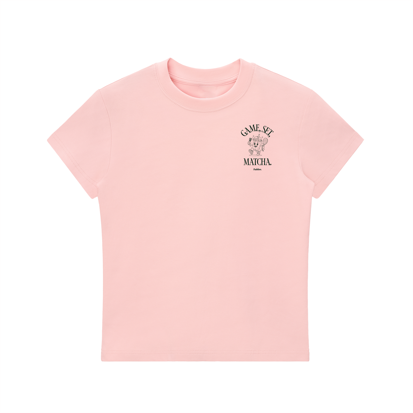Game, Set, Matcha Crewneck T-Shirt - Pink