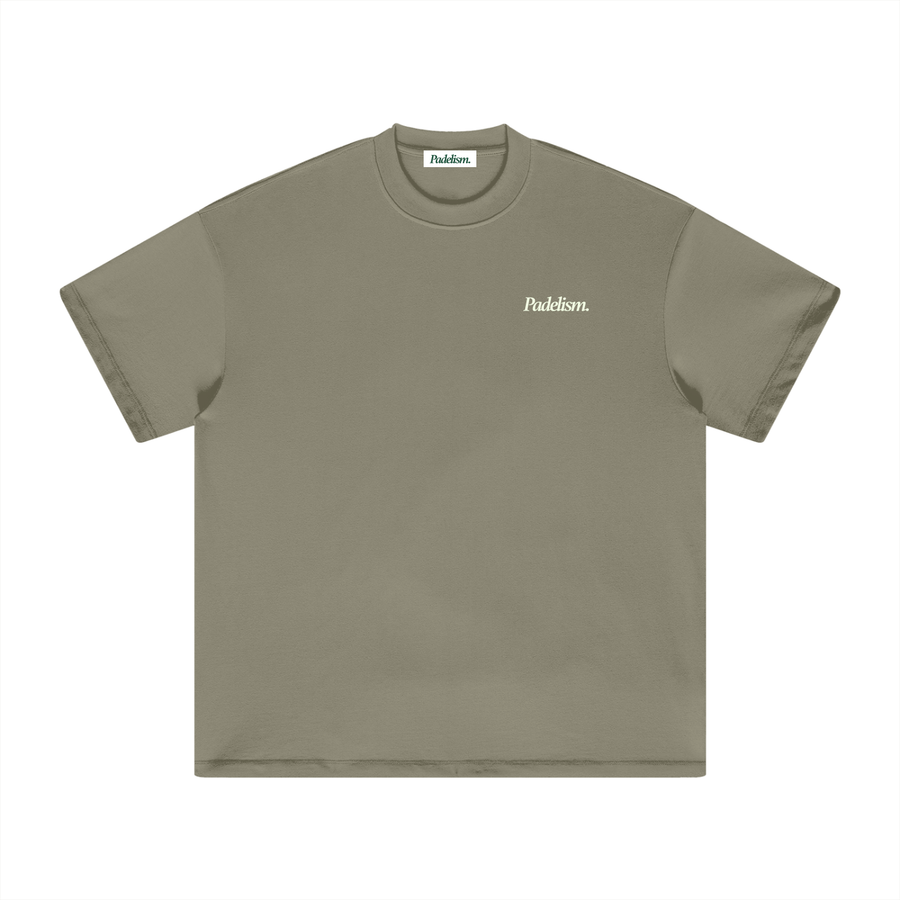 Padel & Pints - Heavyweight T-Shirt in Gray Green — 100% cotton padel t-shirt designed in London
