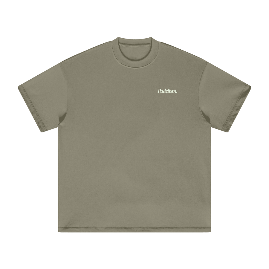 Espresso - Heavyweight T-Shirt in Gray Green — 100% cotton padel t-shirt designed in London