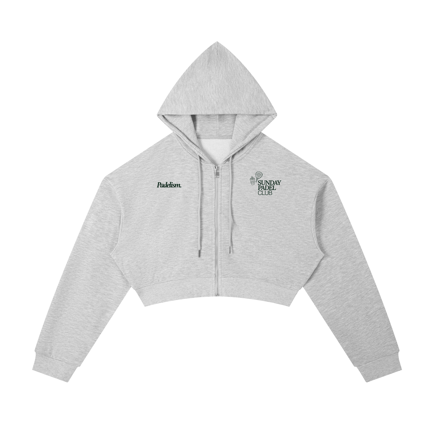 Sunday Padel Club Cropped Hoodie - Flower Gray