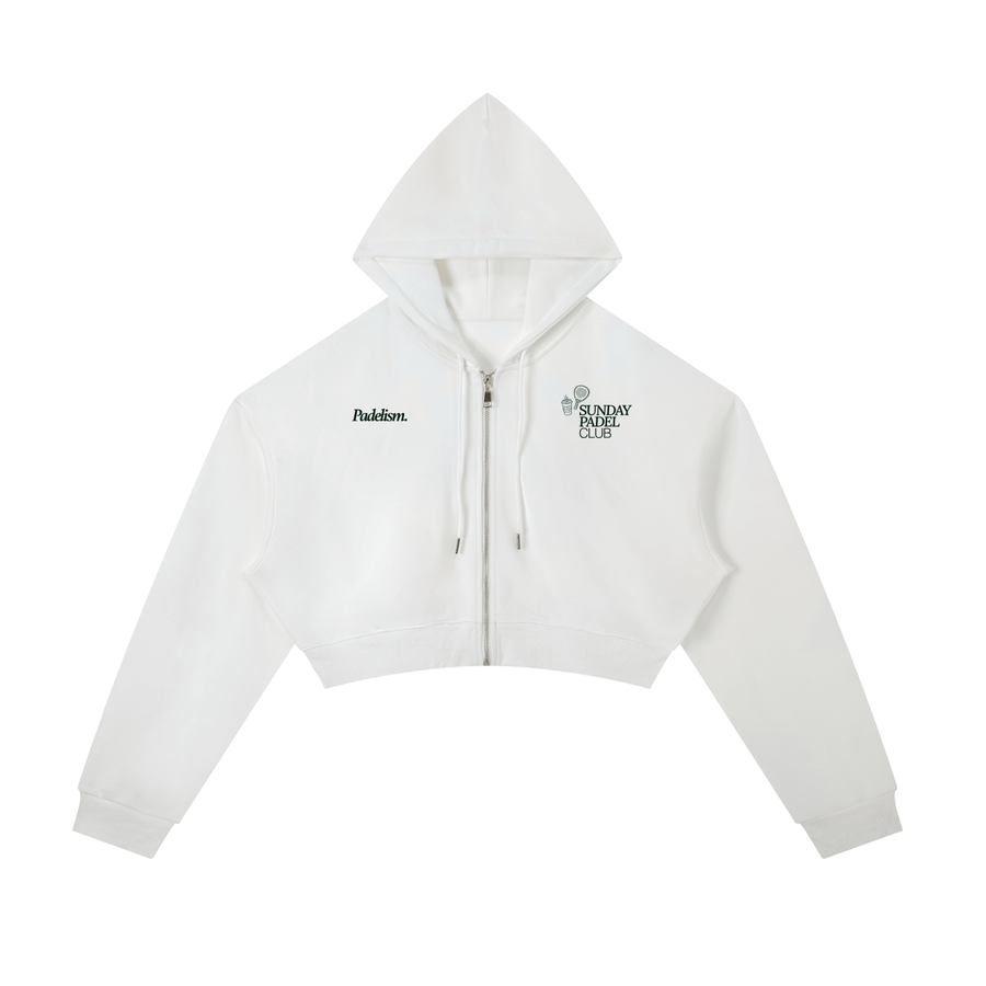 Sunday Padel Club Cropped Hoodie - White