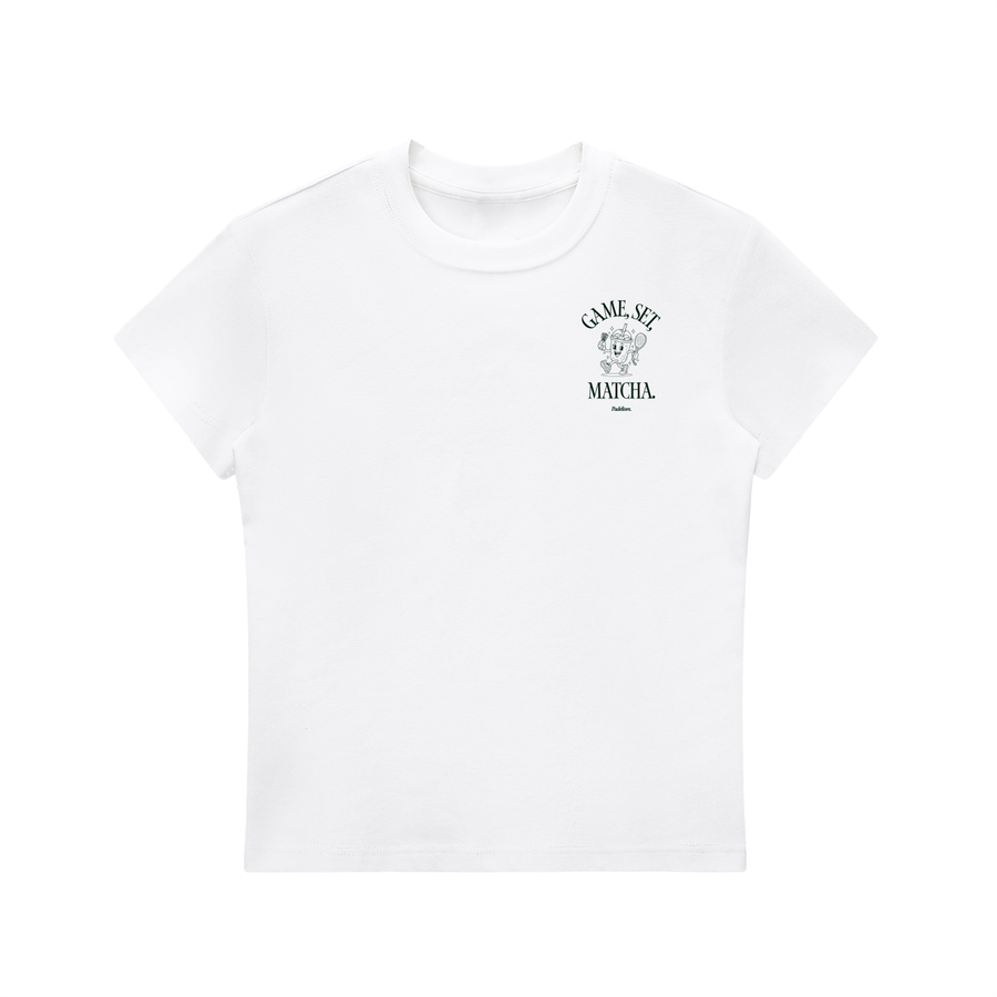 Game, Set, Matcha Crewneck T-Shirt - White