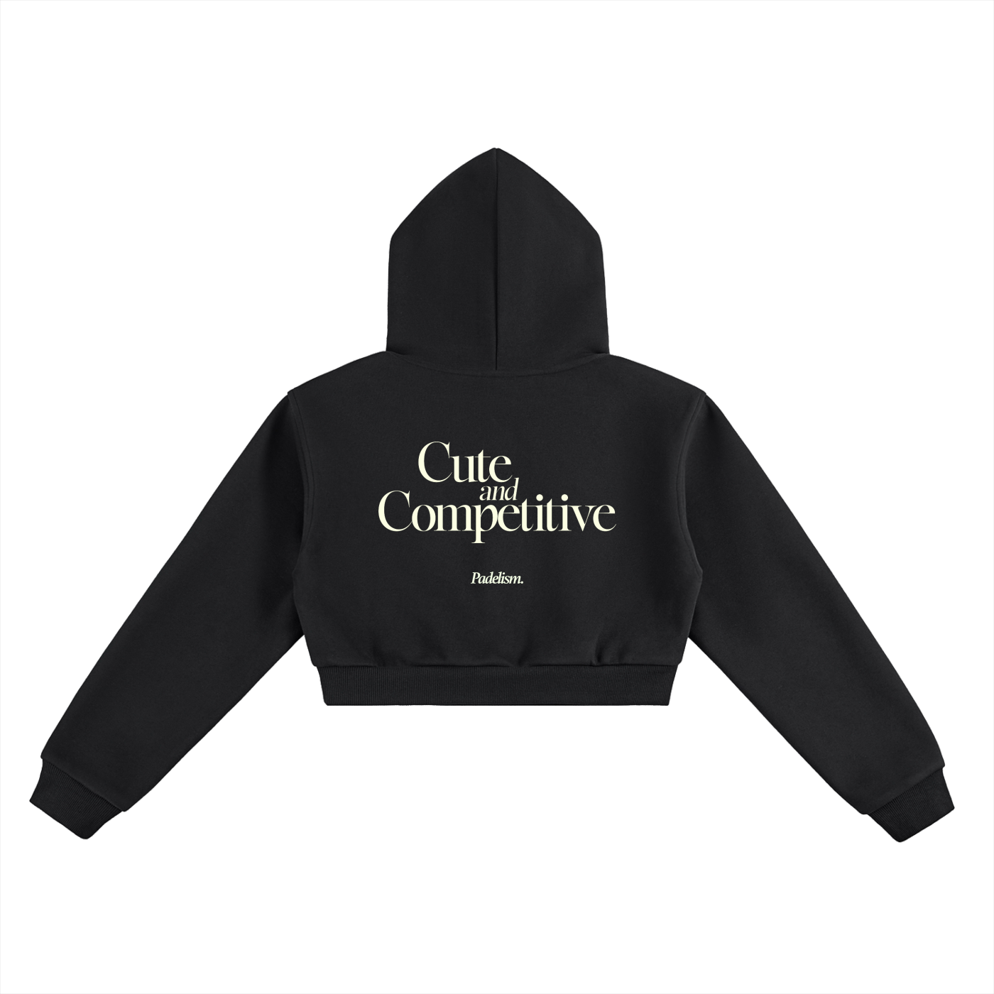 Cute and Competitive Cropped Hoodie - Black