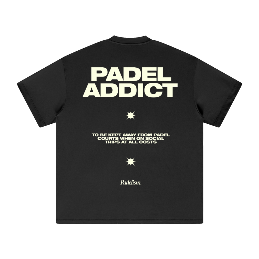 Padel Addict - Heavyweight T-Shirt — 100% cotton padel t-shirt designed in London
