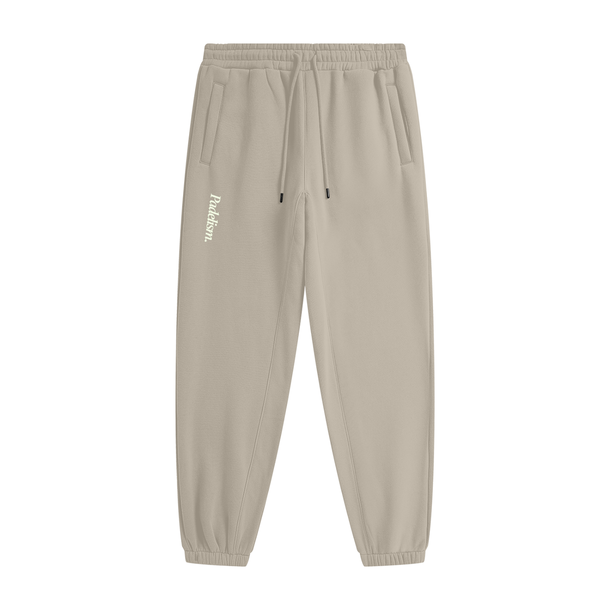 Padelism Heavyweight Fleece Joggers in Gray Apricot — 100% cotton padel joggers designed in London