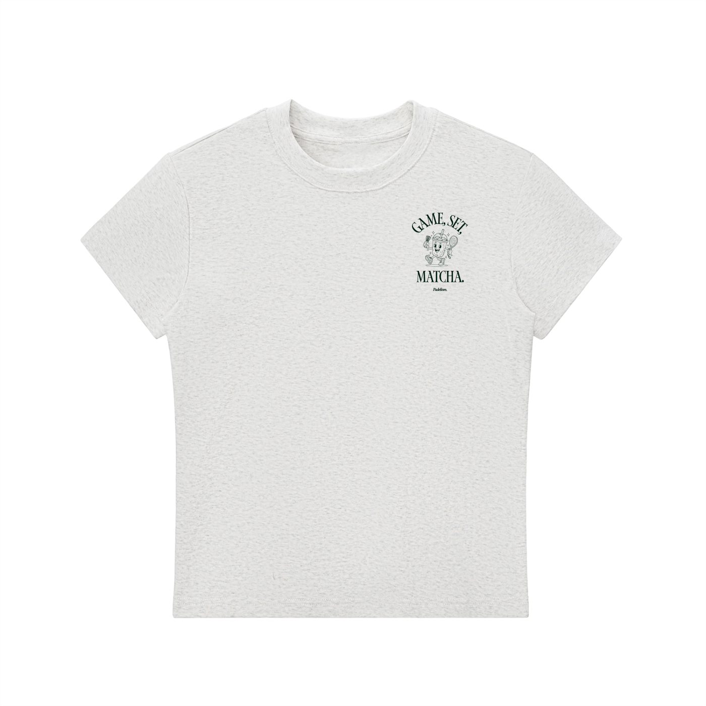Game, Set, Matcha Crewneck T-Shirt - Flower Gray