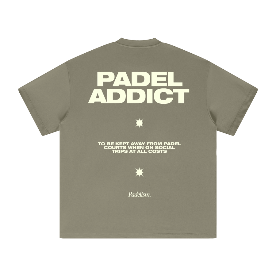 Padel Addict - Heavyweight T-Shirt — 100% cotton padel t-shirt designed in London