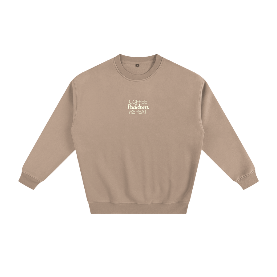 Coffee Padelism Repeat Sweatshirt — heavyweight cotton-blend padel sweatshirt
