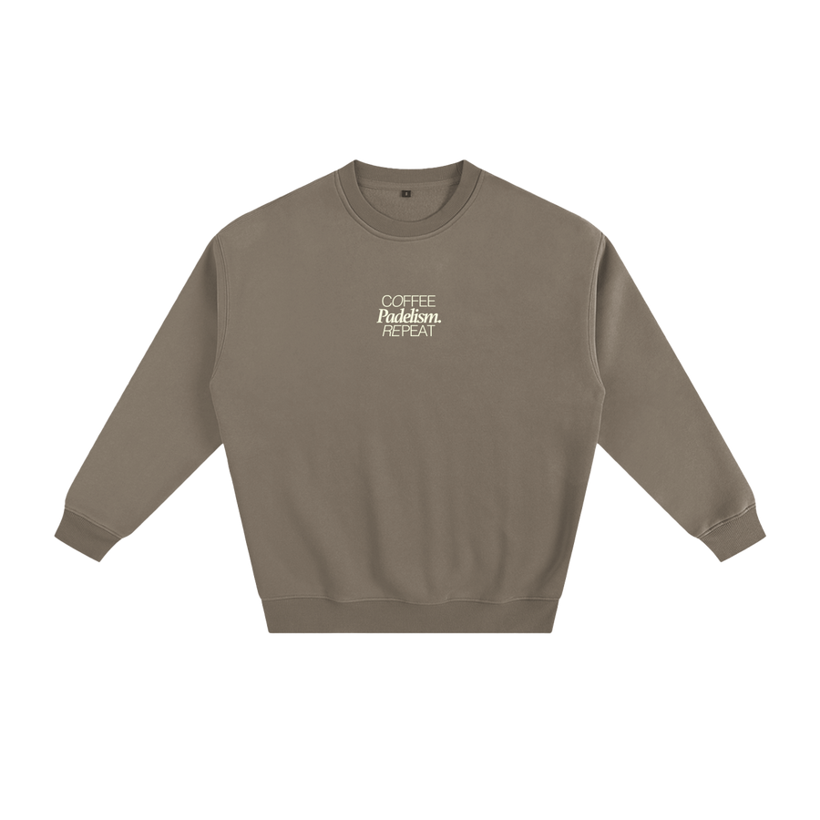 Coffee Padelism Repeat Sweatshirt — heavyweight cotton-blend padel sweatshirt