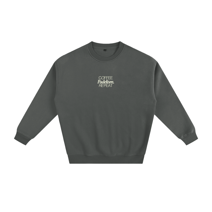 Coffee Padelism Repeat Sweatshirt — heavyweight cotton-blend padel sweatshirt