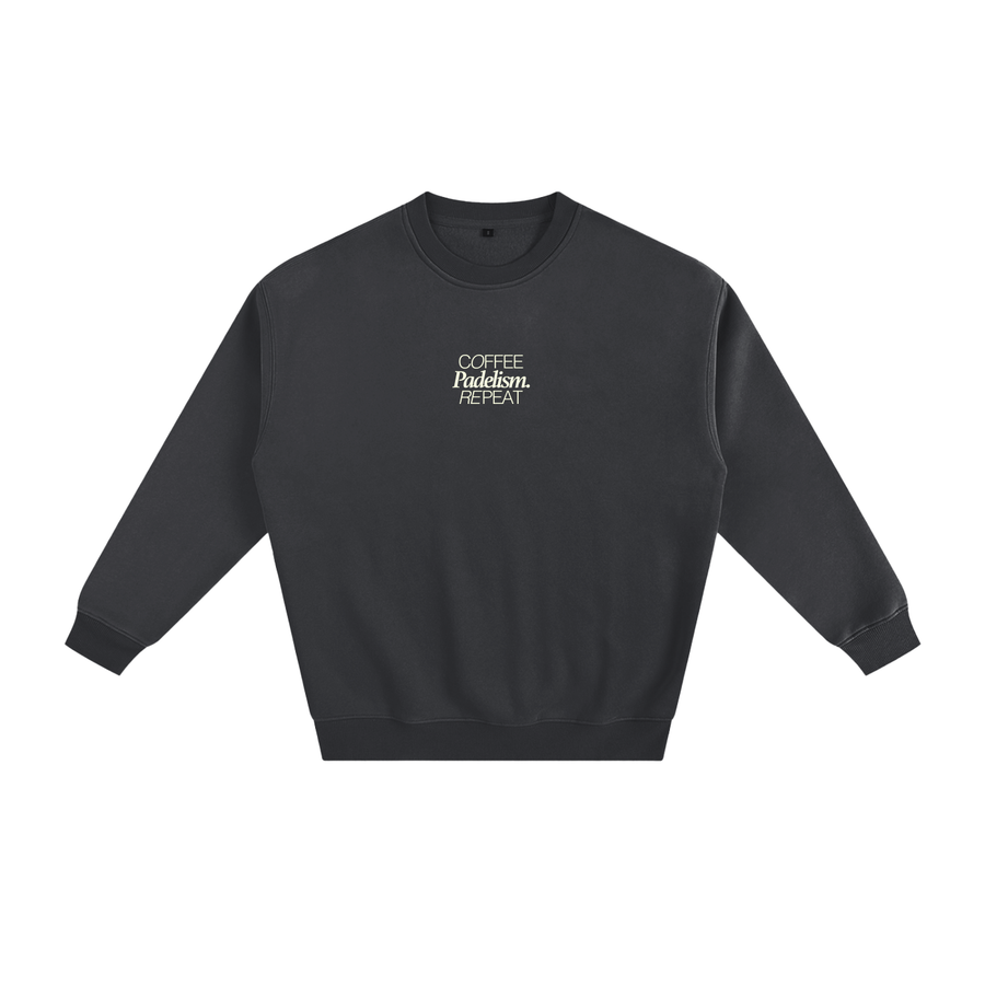Coffee Padelism Repeat Sweatshirt — heavyweight cotton-blend padel sweatshirt