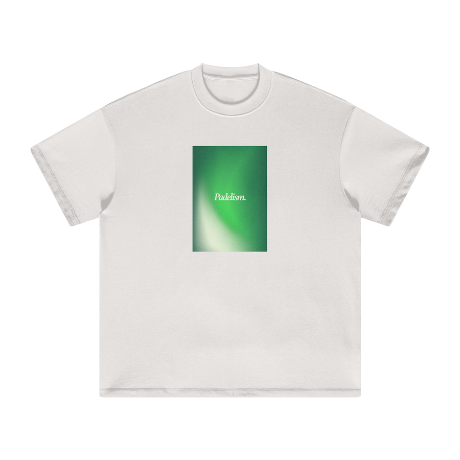 Gradient2 - Heavyweight T-Shirt in Oat Gray — 100% cotton padel t-shirt designed in London