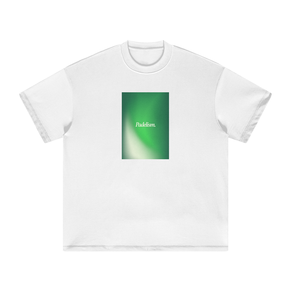 Gradient2 - Heavyweight T-Shirt in White — premium heavyweight padel t-shirt by Padelism