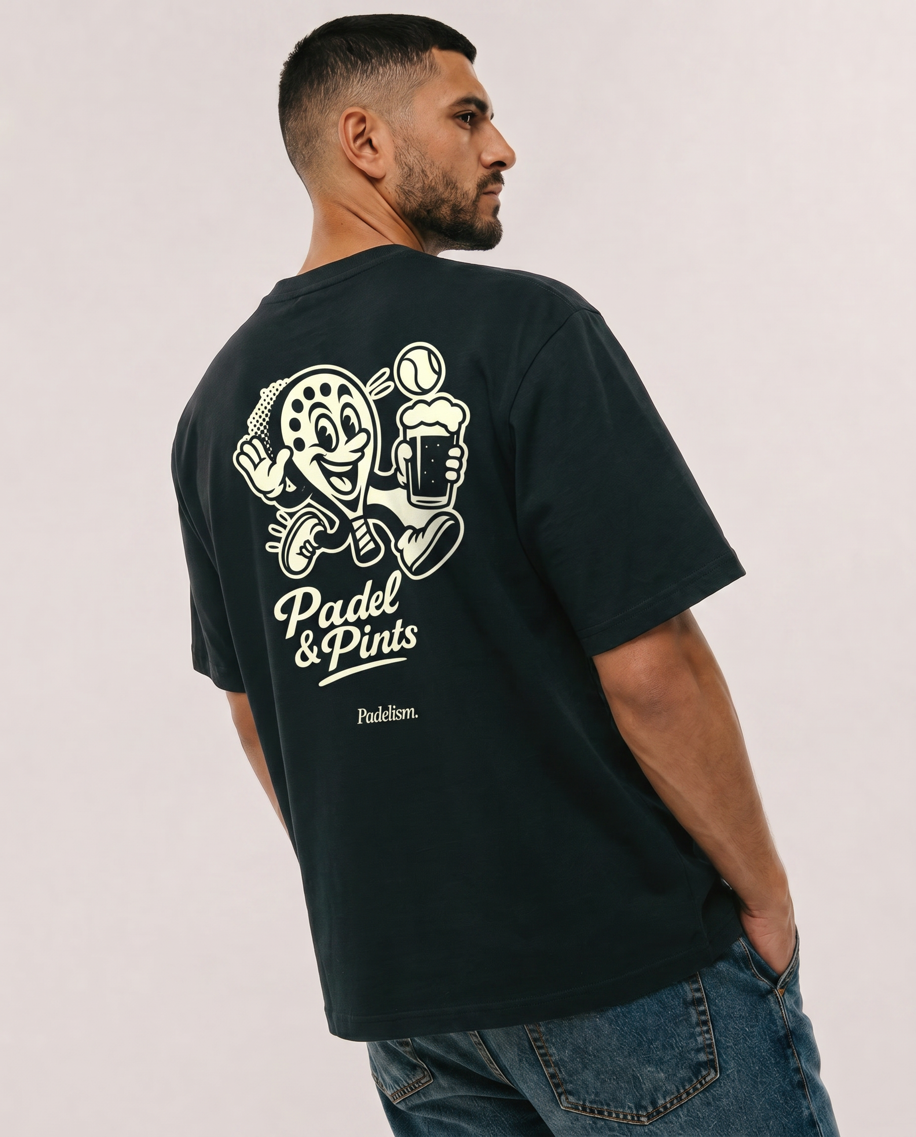 Padel & Pints Black Male Back