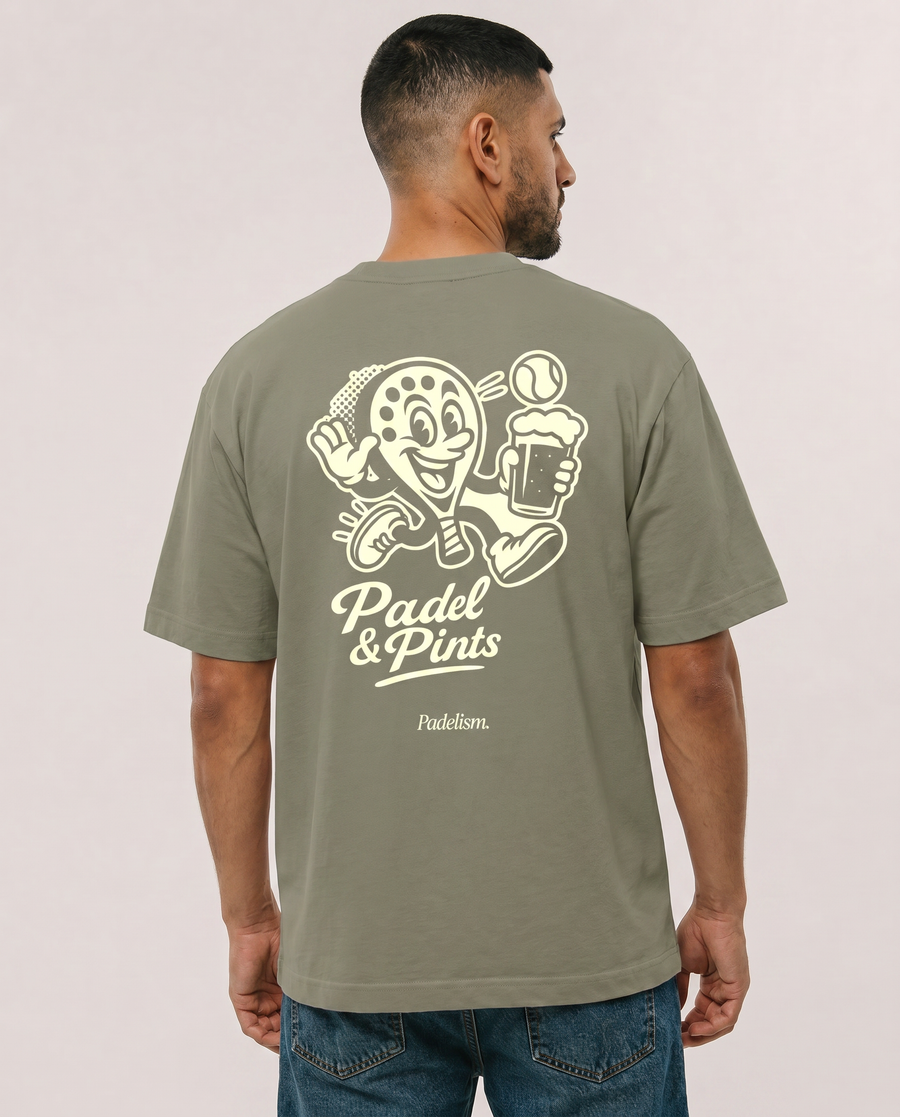 Padel & Pints Gray Green Male Back