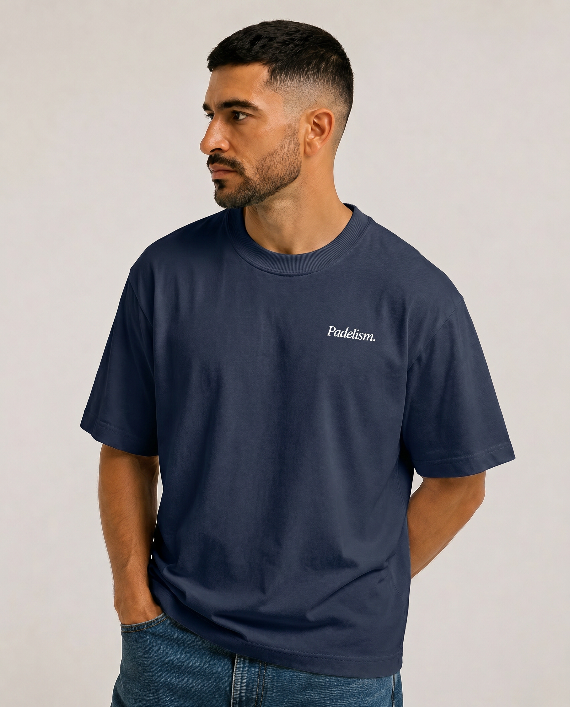 Padel & Pints Navy Male Front