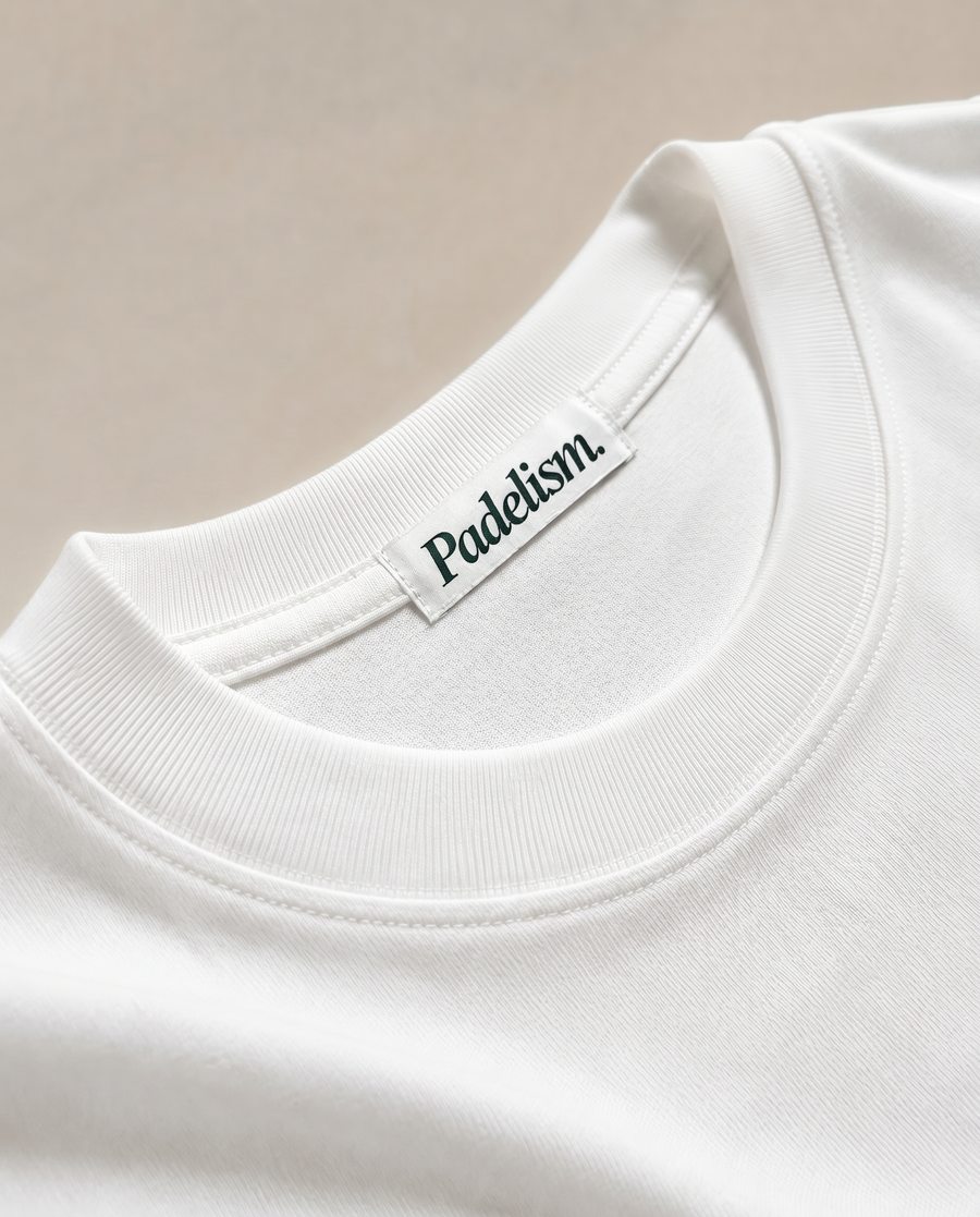 Padel & Pints White Detail Neckline Label