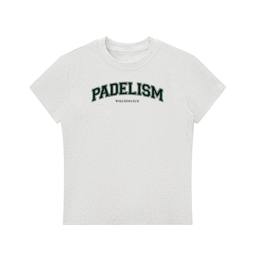 Padelism Wellness Club Crewneck T-Shirt - Flower Gray