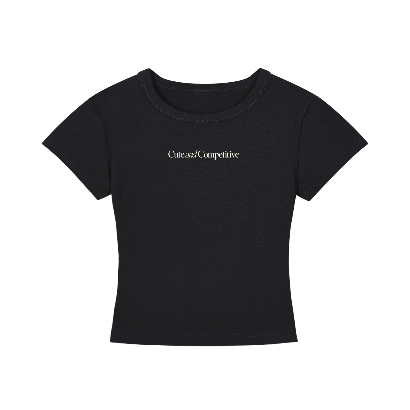 Cute and Competitive Cropped T-Shirt - Black