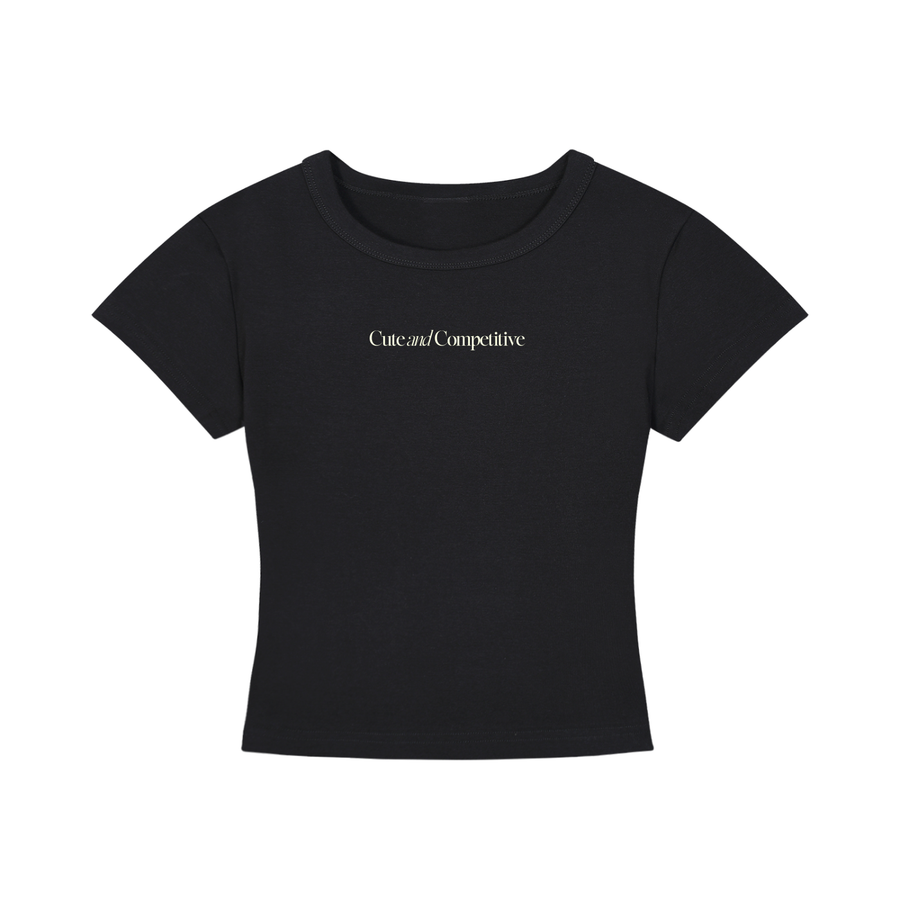 Cute and Competitive Cropped T-Shirt - Black