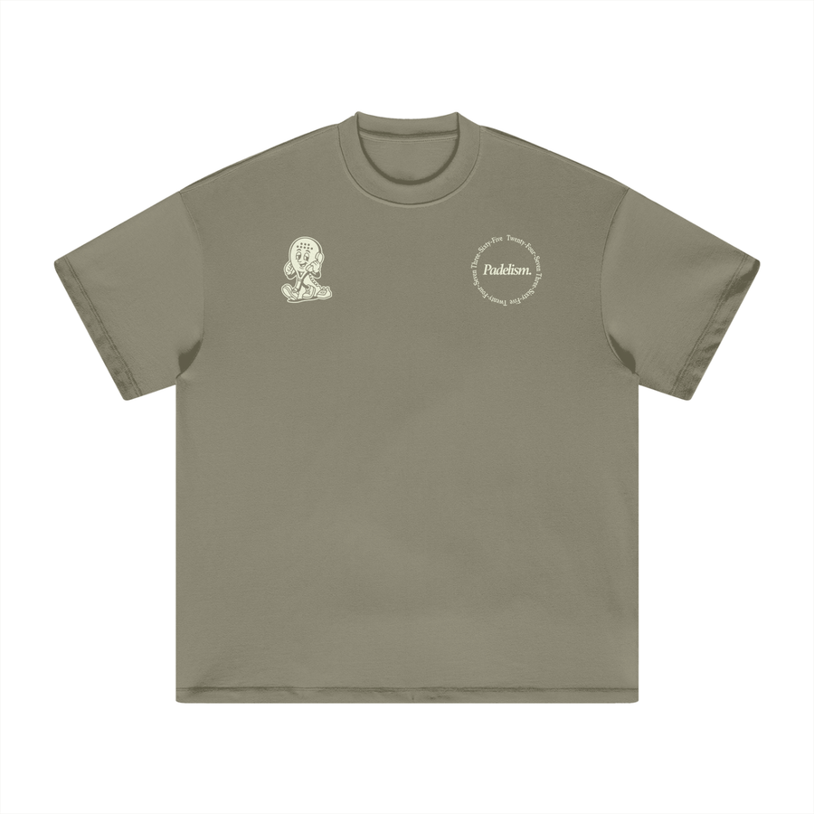 Padel Coach - Heavyweight T-Shirt in Gray Green — 100% cotton padel t-shirt designed in London