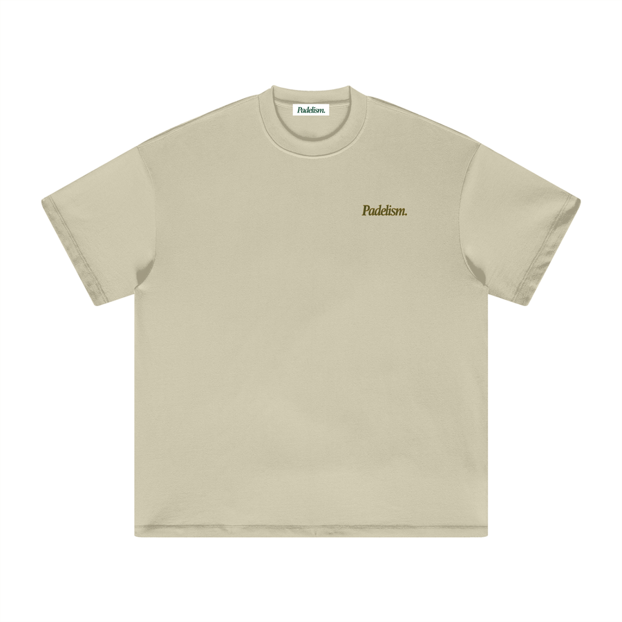Swing Sign  - Heavyweight T-Shirt in Sand Color — 100% cotton padel t-shirt designed in London