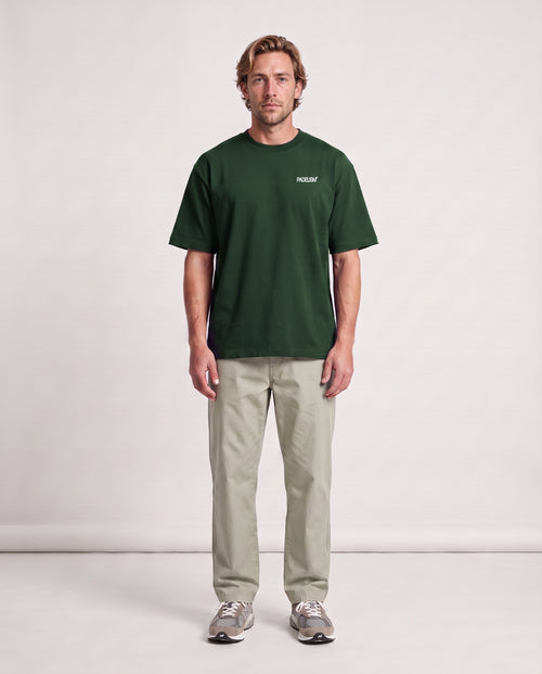 Bagel Boyz - Heavyweight T-shirt in Blackish Green, worn on model, man, front