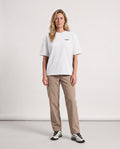 Classic LC - Heavyweight T-shirt in White, worn on model, woman, front