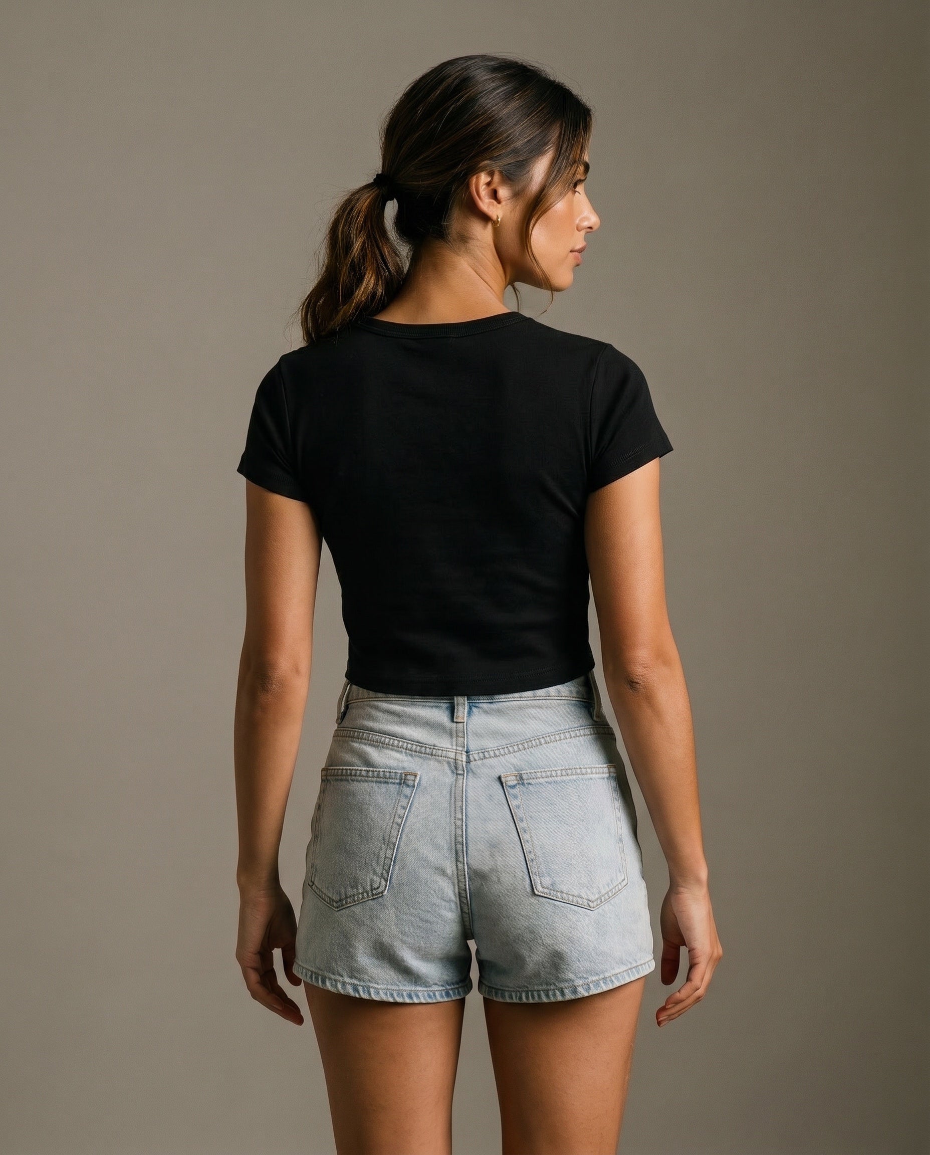 Cute and Competitive Cropped T-Shirt - Black