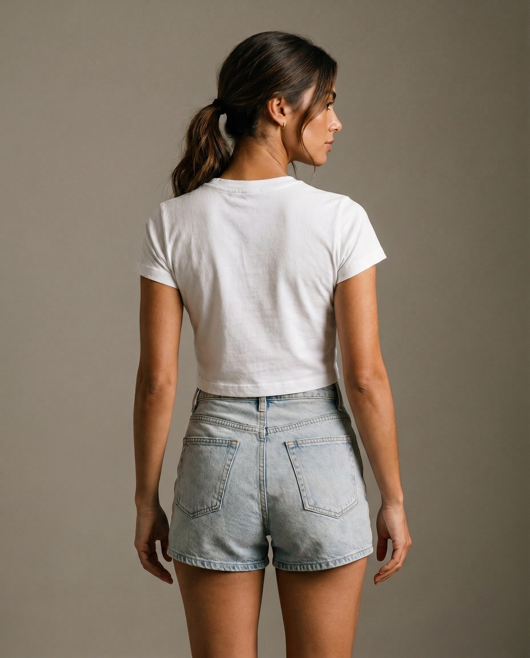 Cute and Competitive Cropped T-Shirt - White