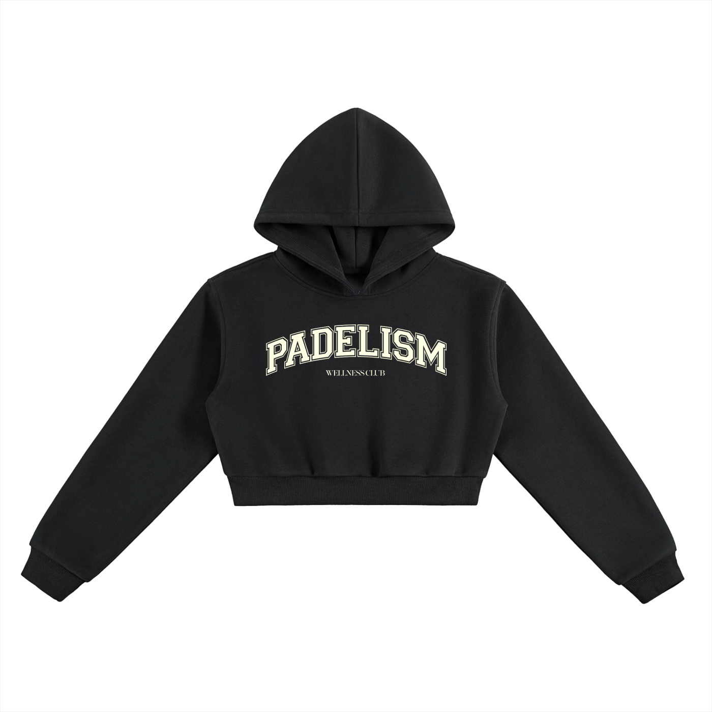 Padelism Wellness Club Cropped Hoodie - Black