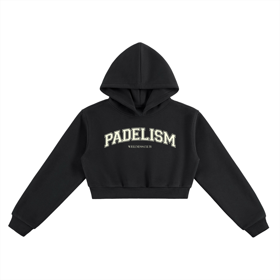 Padelism Wellness Club Cropped Hoodie - Black