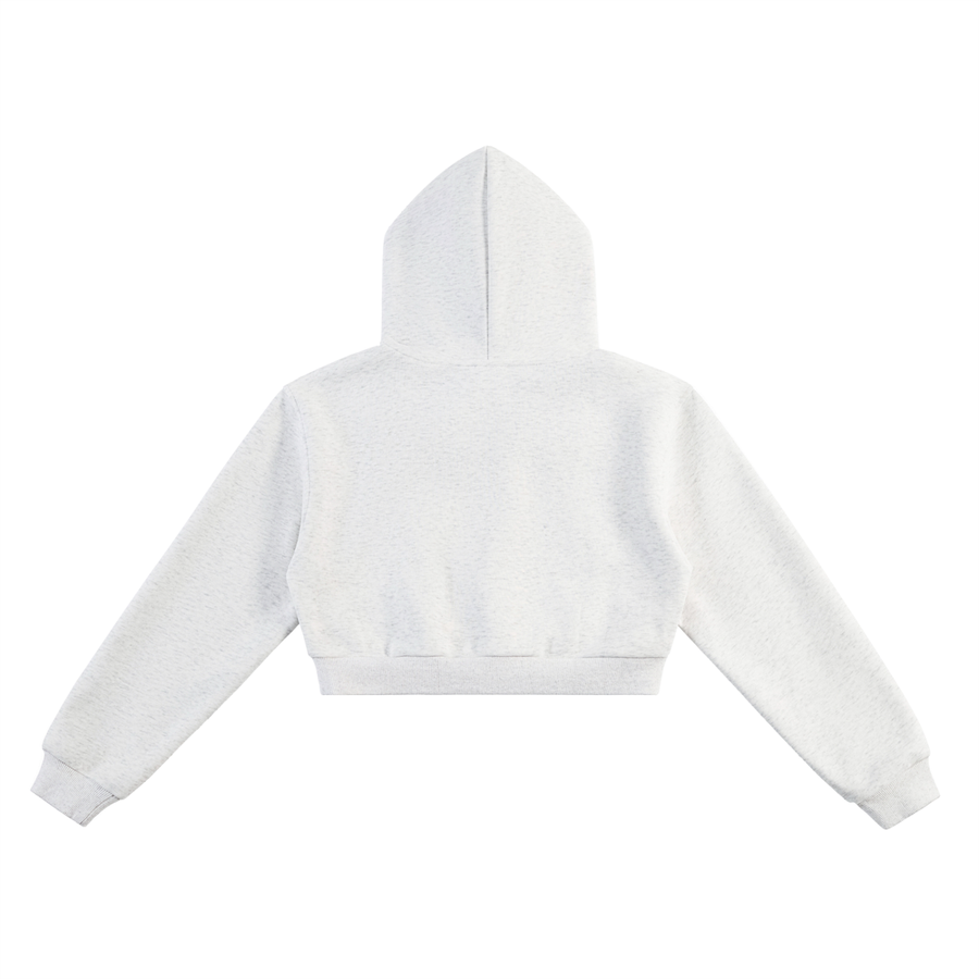 Padelism Wellness Club Cropped Hoodie - Flower Gray