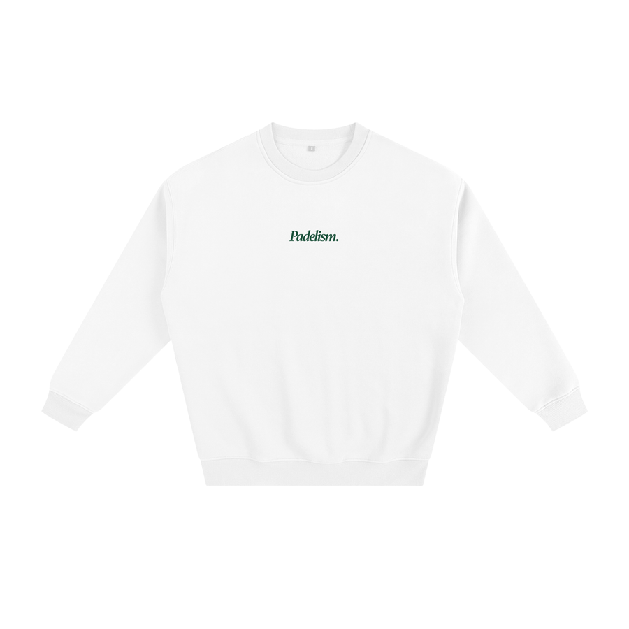 Sunday Padel Club Sweatshirt in White — heavyweight cotton-blend padel sweatshirt