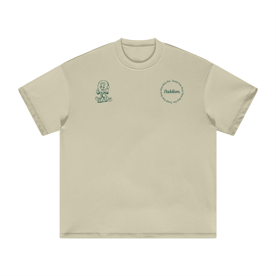 Padel Coach - Heavyweight T-Shirt in Sand Color — 100% cotton padel t-shirt designed in London