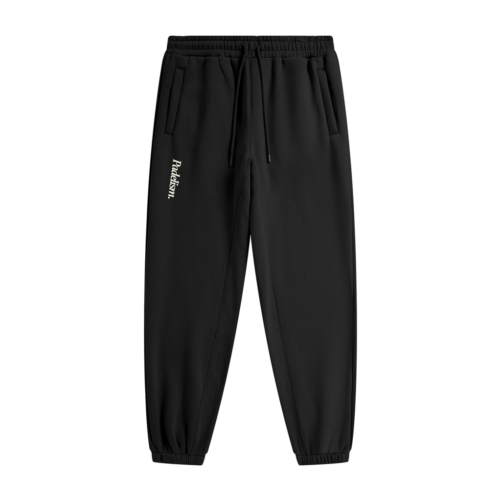 Padelism Heavyweight Fleece Joggers in Black — premium heavyweight padel joggers by Padelism