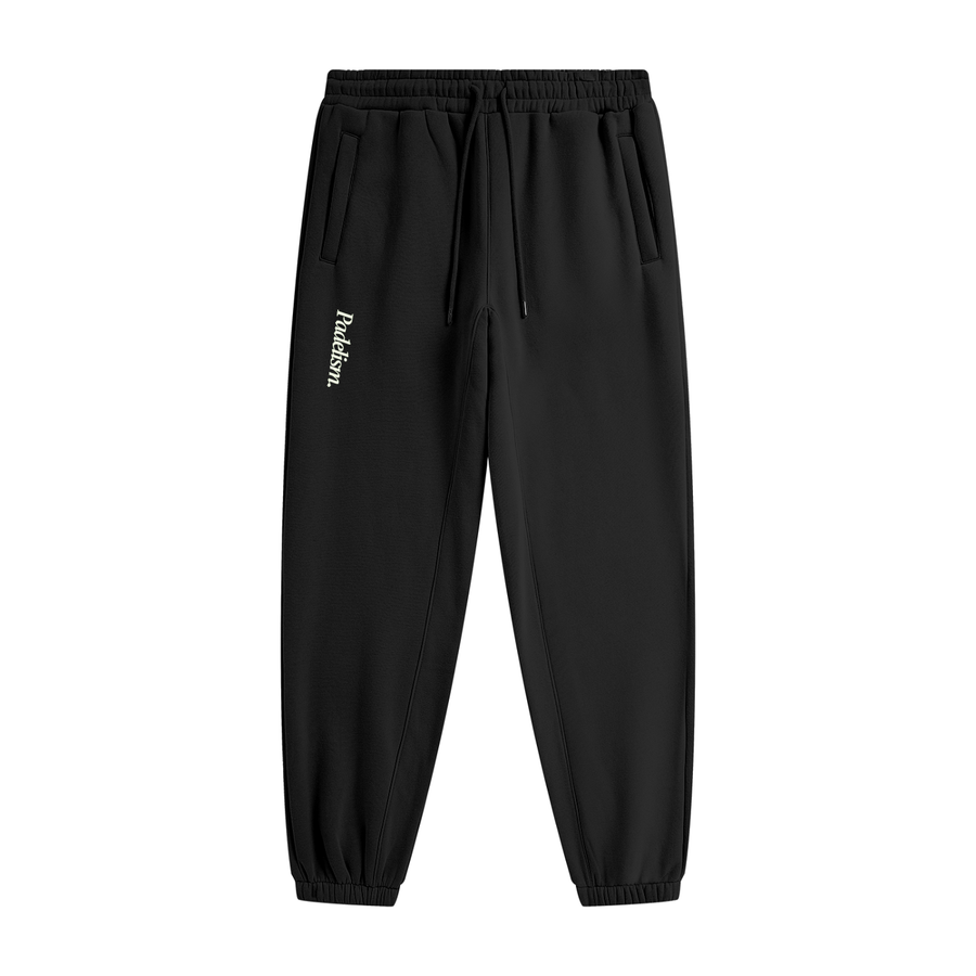 Padelism Heavyweight Fleece Joggers in Black — premium heavyweight padel joggers by Padelism