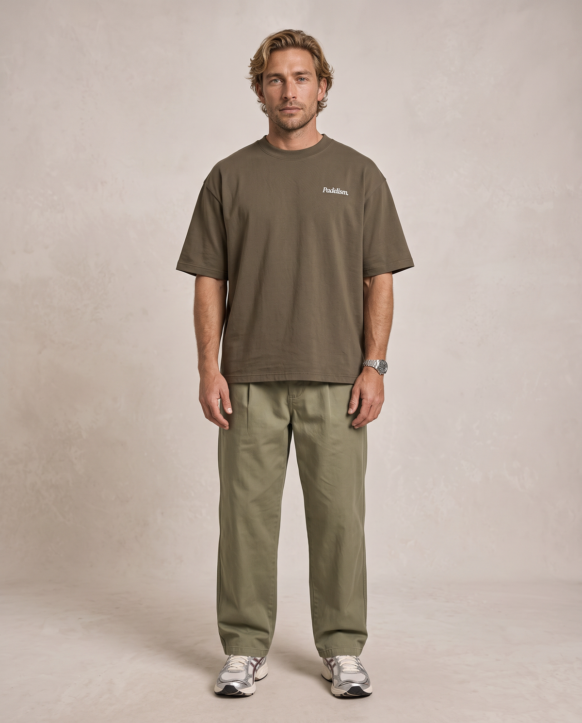Focus Heavyweight T-shirt in Brown — male front