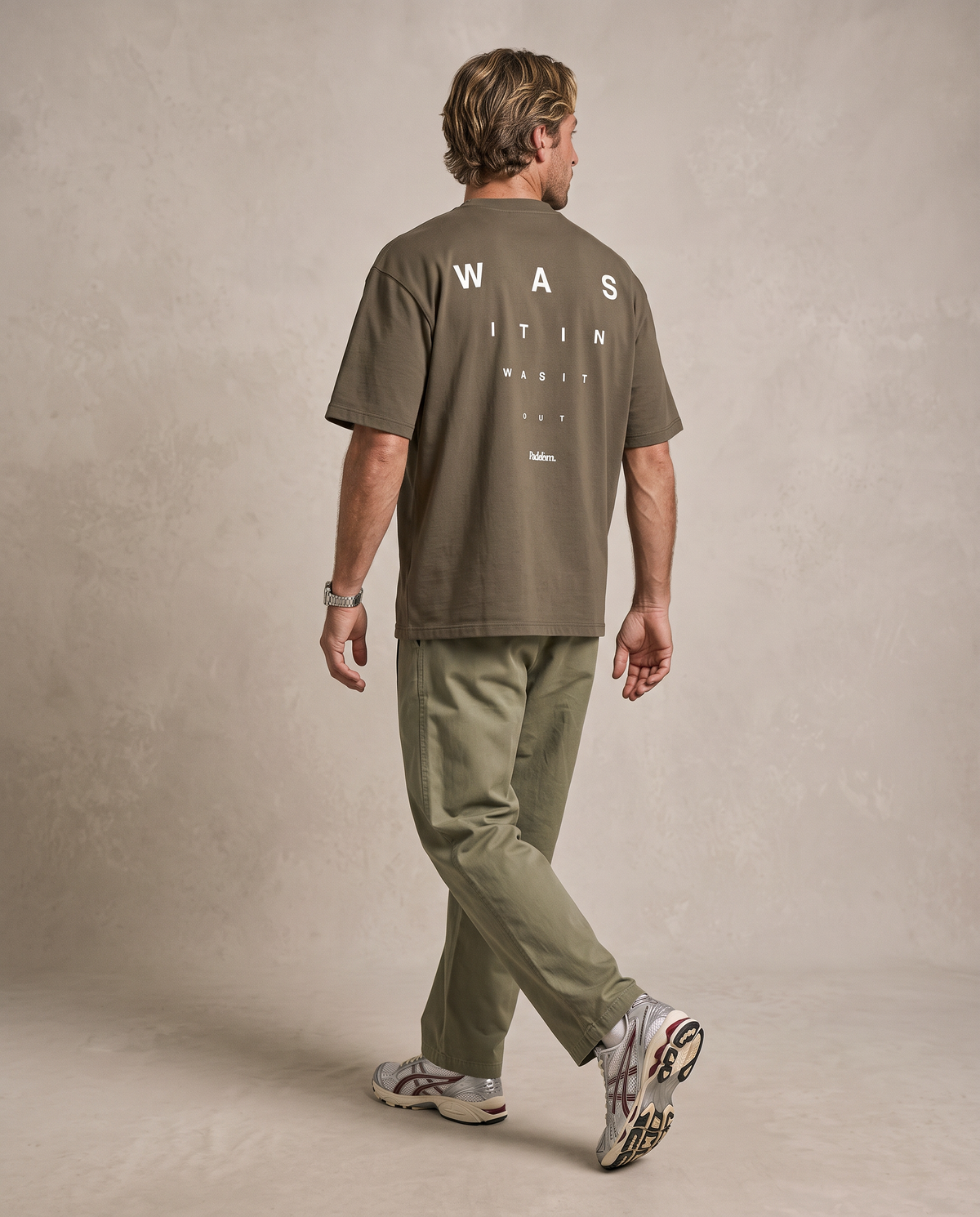 Focus Heavyweight T-shirt in Brown — male back print