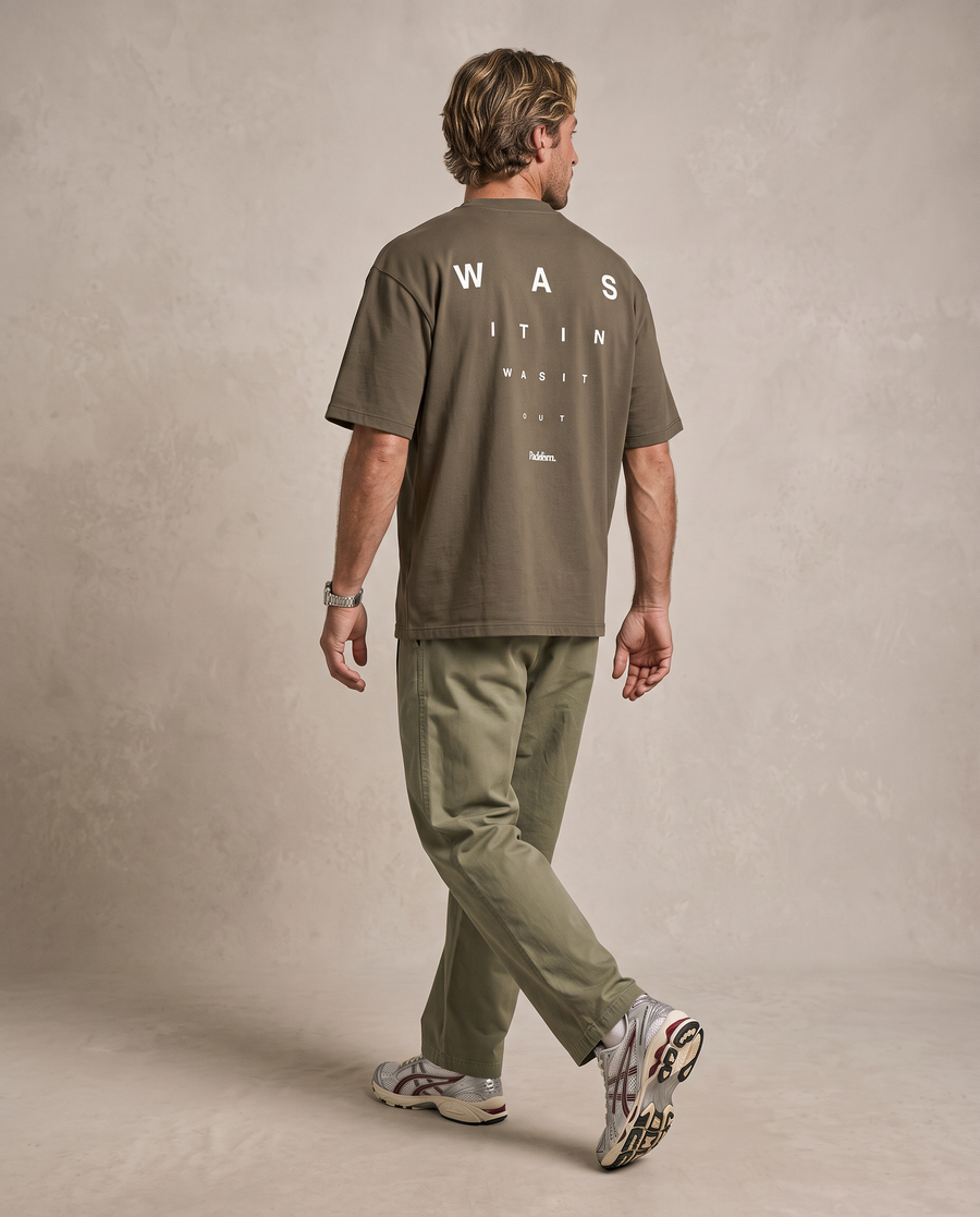 Focus Heavyweight T-shirt in Brown — male back print
