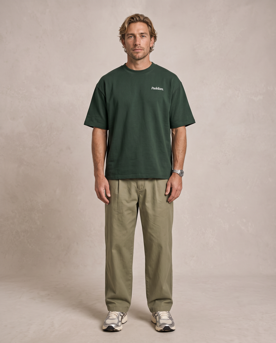 Focus Heavyweight T-shirt in Blackish Green — male front