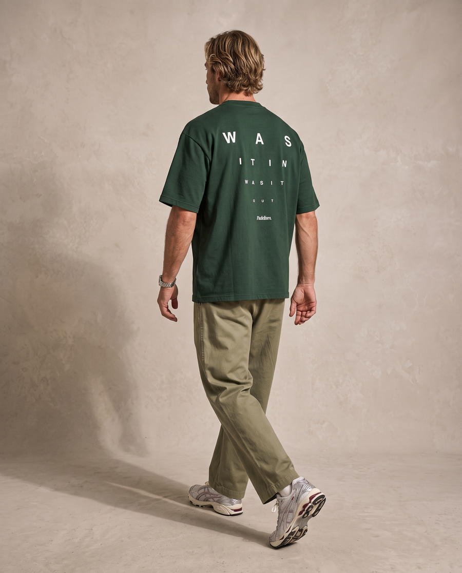 Focus Heavyweight T-shirt in Blackish Green — male back print