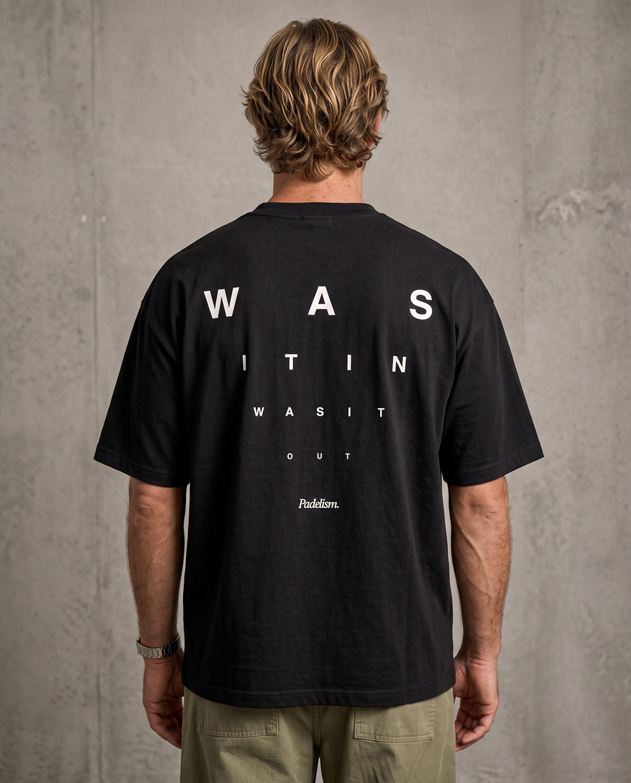 Focus Heavyweight T-shirt in Black — male back print detail